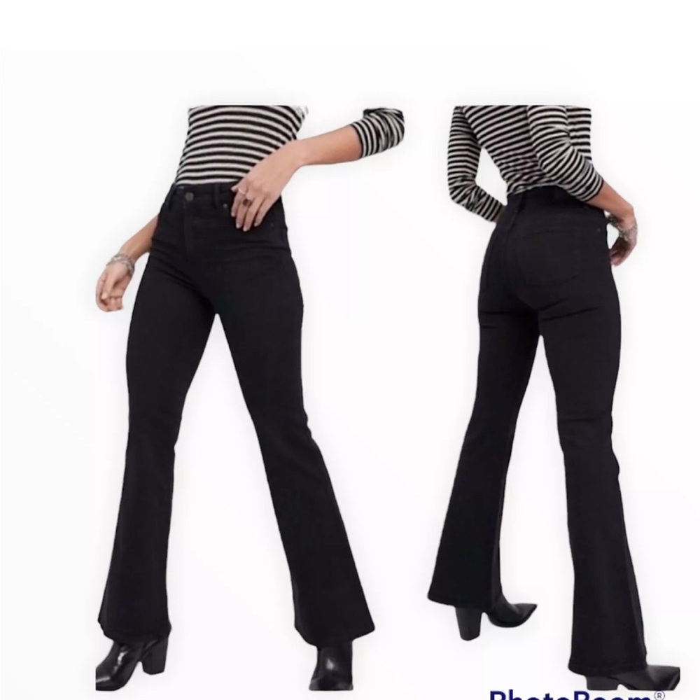 Pilcro Anthropologie Womens Bootcut Jeans Curvy High Rise 31 Tall Black
